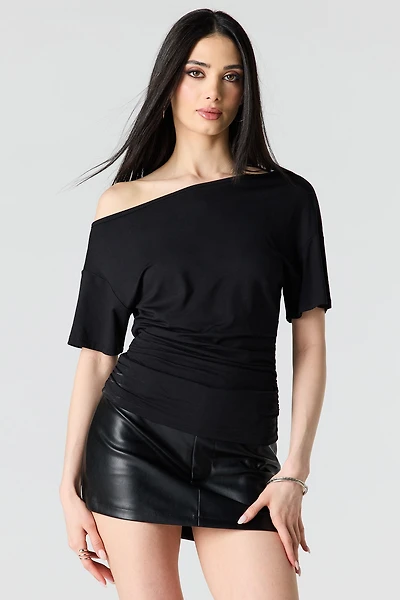 One Shoulder Short Sleeve Top