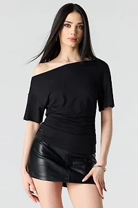 One Shoulder Short Sleeve Top