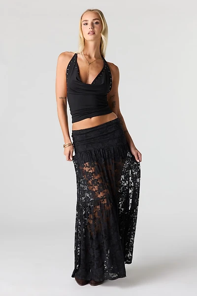 Floral Lace Maxi Skirt