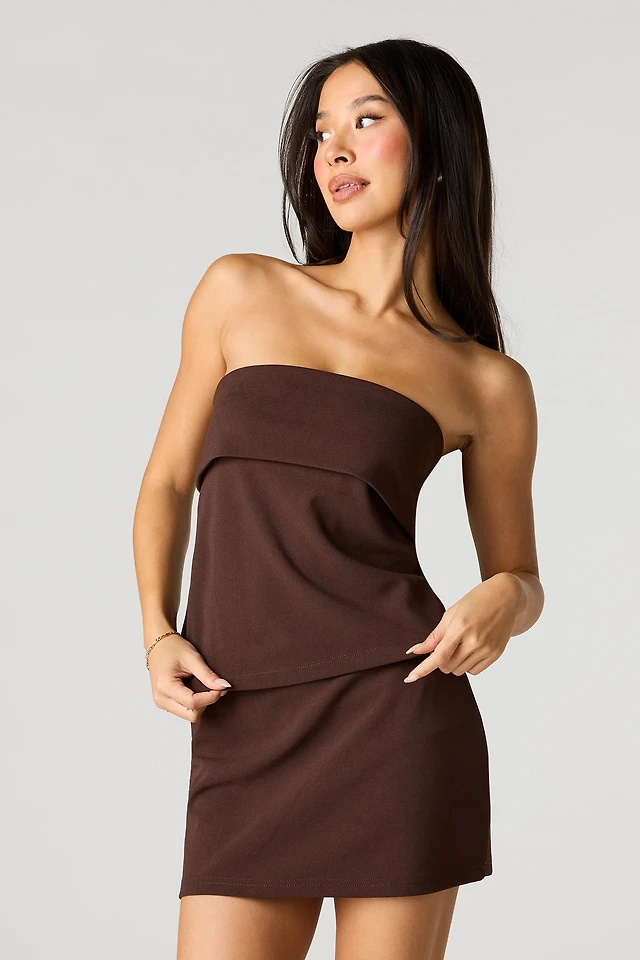 kerina flared ponte mini dress Dynamite Kerina Flared Ponte Mini Dress