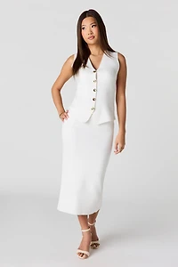 Jupe droite midi en tricot