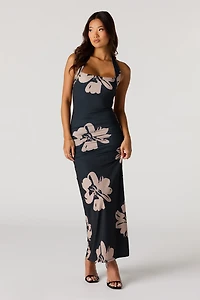 Ruched Halter Maxi Dress