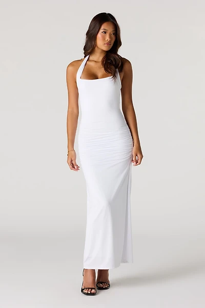 Robe maxi bain-de-soleil ruchée