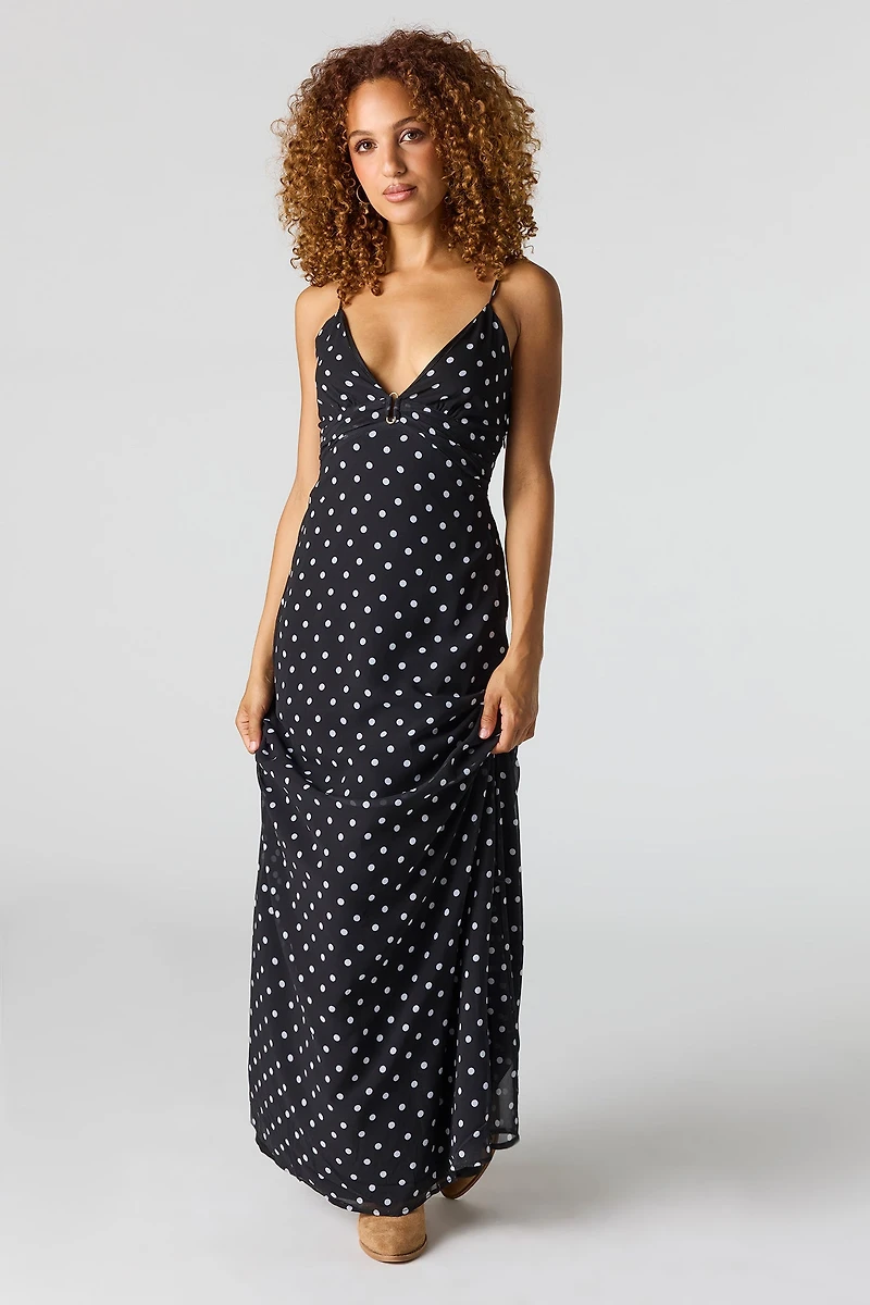 Chiffon V-Neck Maxi Dress