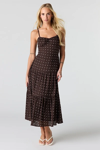 Textured Sweetheart Midi Dress