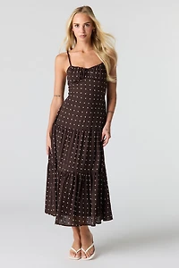Textured Sweetheart Midi Dress