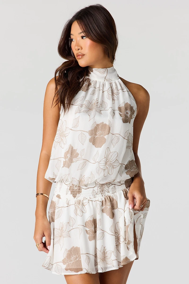Minirobe en chiffon avec attache au dos