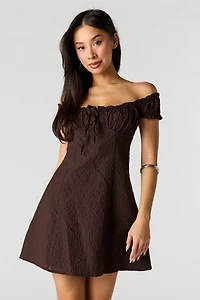 Poplin Smocked Tiered Mini Dress