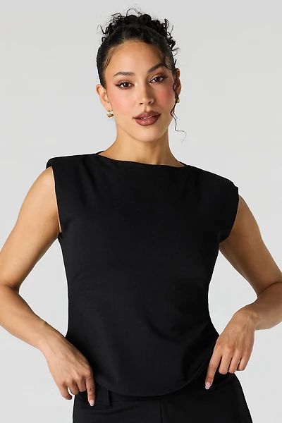 High Neck Cap Sleeve Top