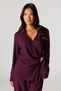 Blouse croisée texturée