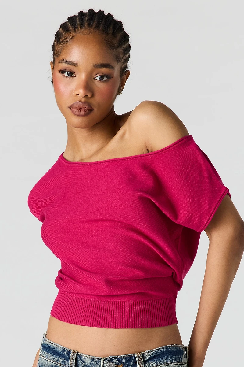 One Shoulder Knit Top
