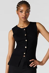 Knit Button-Up Vest