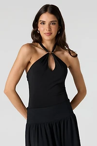 Cut-Out Halter Bodysuit