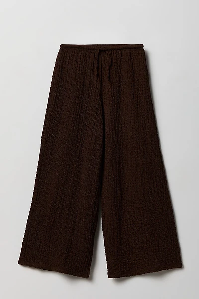 Pantalon texturé à jambe large pour fille