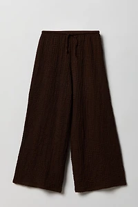 Girls Textured Wide Leg Pant