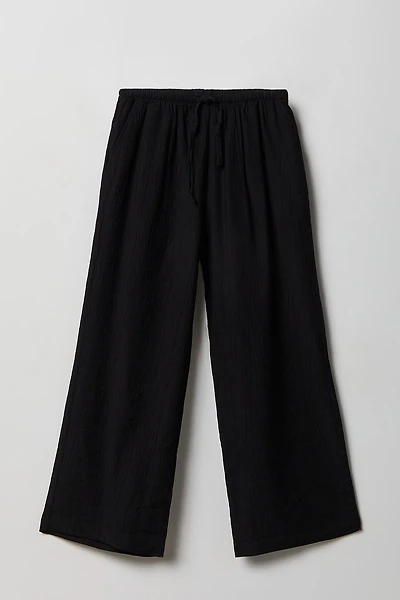 Textured Flowy Wide Leg Pant