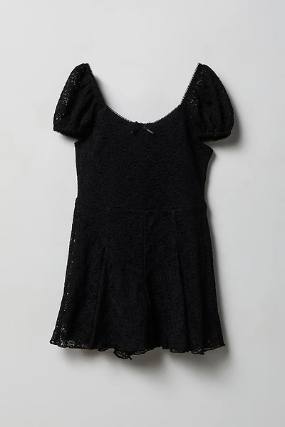 Girls Lace Romper Dress