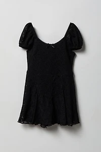 Girls Lace Romper Dress