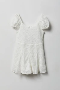 Robe combi-short en dentelle pour fille