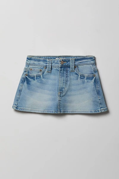 Jupe-short en denim à taille basse pour fille