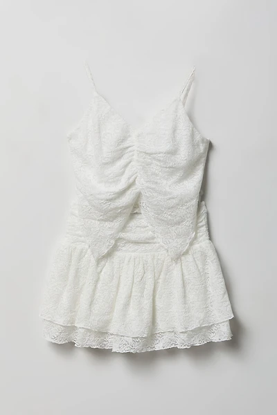 Ensemble avec débardeur en dentelle et jupe-short pour fille