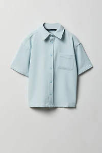 Haut carré boutonné texturé avec col pour garçon