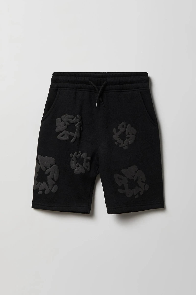 Boys Puff Print Fleece Short
