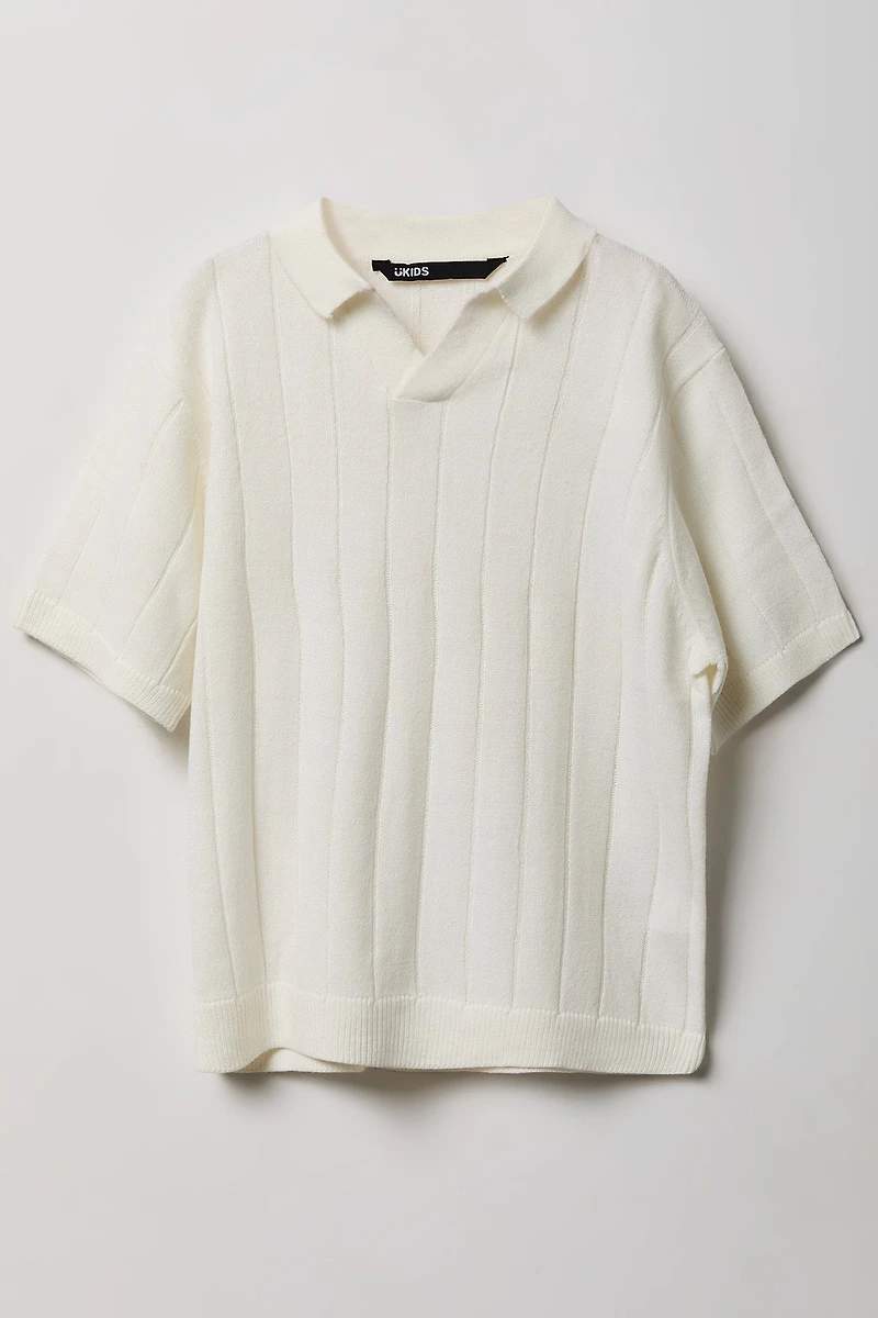 Haut en tricot avec col pour garçon