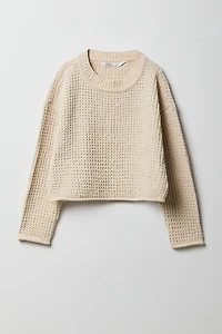 Chandail en tricot gaufré pour fille