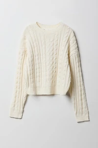 Girls Cable Knit Boxy Sweater