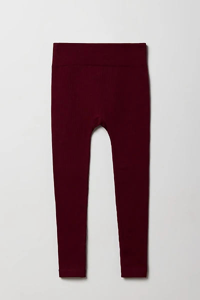 Legging côtelé sans couture pour fille