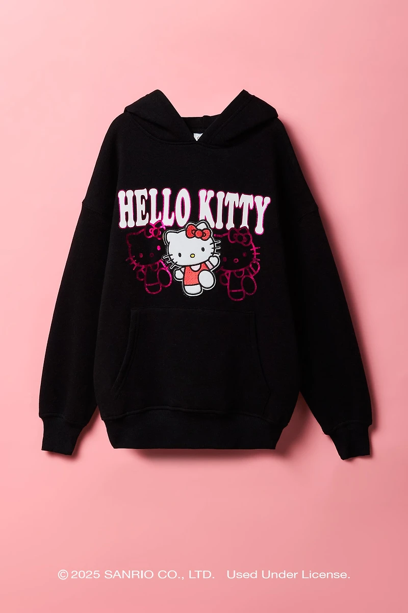 Hello Kitty® Girls Embroidered Fleece Hoodie
