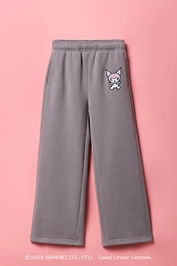 Kuromi™ Girls Embroidered Fleece Wide Leg Sweatpant