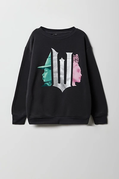 Girls Elphaba & Glinda Graphic Fleece Sweatshirt