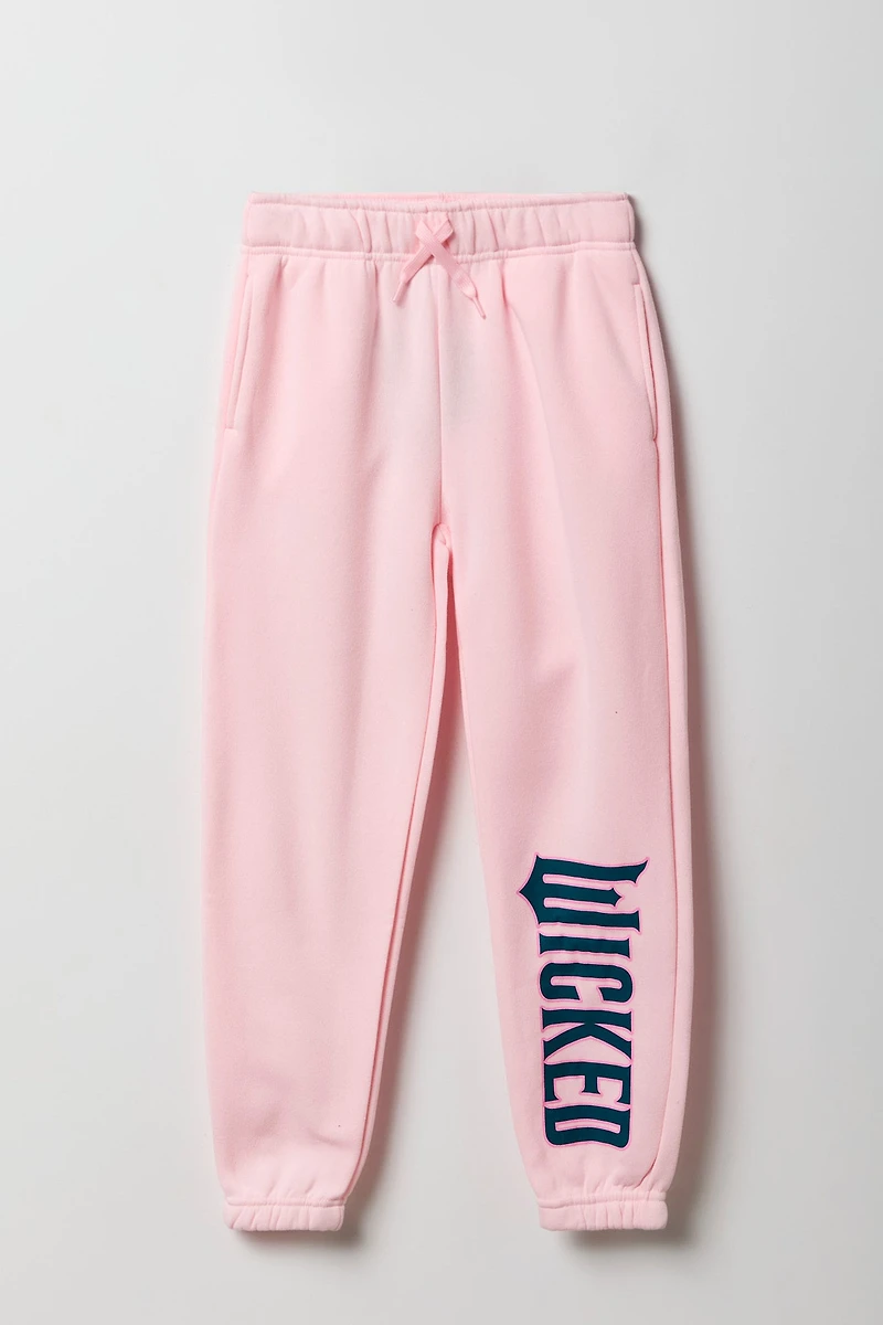 Girls Pink Wicked Graphic Fleece Jogger