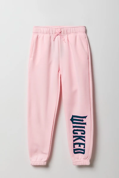 Girls Pink Wicked Graphic Fleece Jogger