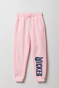 Girls Pink Wicked Graphic Fleece Jogger