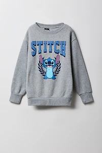 Girls Stitch Puff Print Fleece Sweatshirt