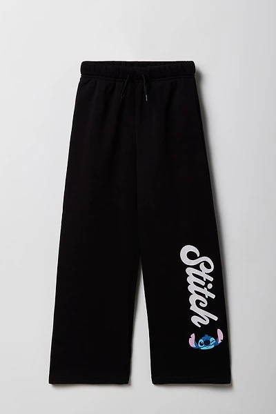 Girls Stitch Graphic Fleece Wide Leg Sweatpant