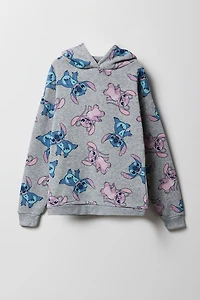 Girls Stitch & Angel Print Fleece Hoodie