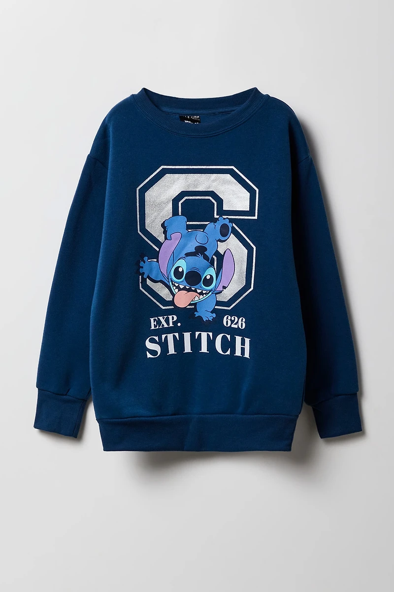 Girls Stitch Graphic Fleece Sweatshirt