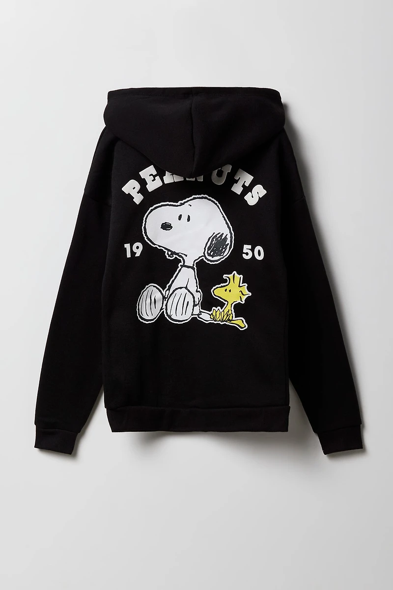 Girls Peanuts Snoopy HD Print Fleece Hoodie