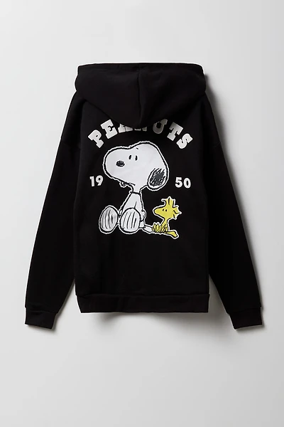 Girls Peanuts Snoopy HD Print Fleece Hoodie