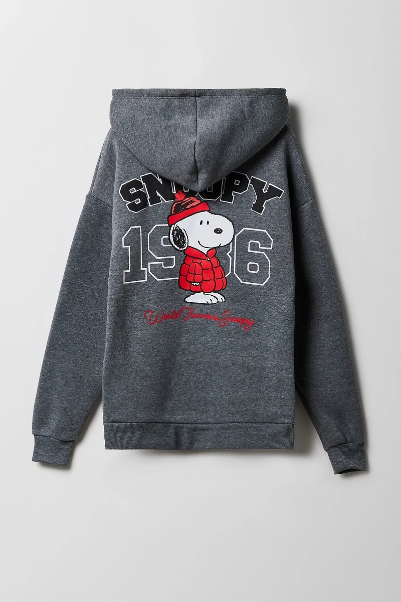 Haut à capuchon en molleton avec imprimé Peanuts HD pour fille