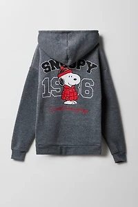 Haut à capuchon en molleton avec imprimé Peanuts HD pour fille