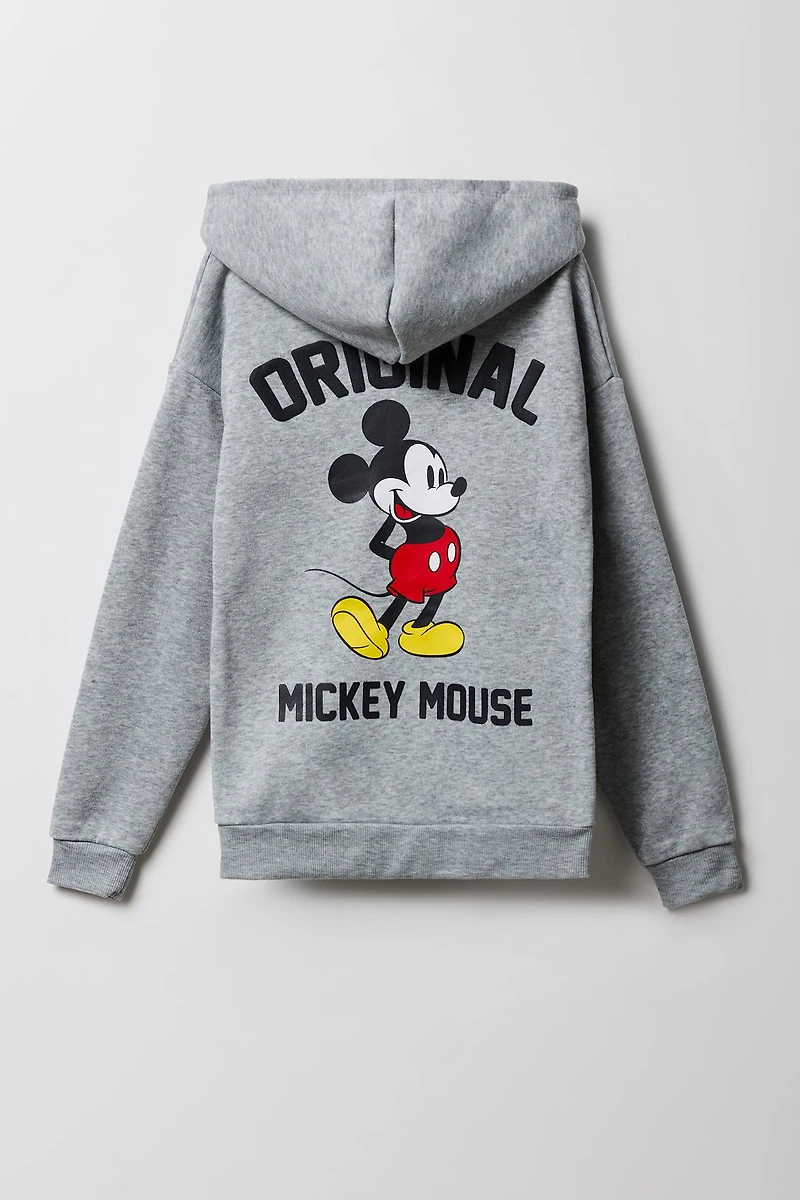 Girls Mickey Puff Print Fleece Hoodie