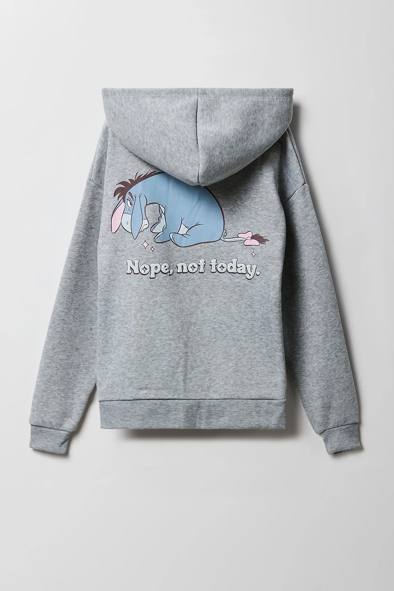 Haut à capuchon en molleton avec imprimé Eeyore relief pour fille