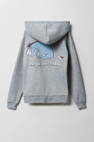 Haut à capuchon en molleton avec imprimé Eeyore relief pour fille