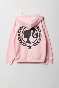 Barbie™ Girls Flock Print Fleece Hoodie