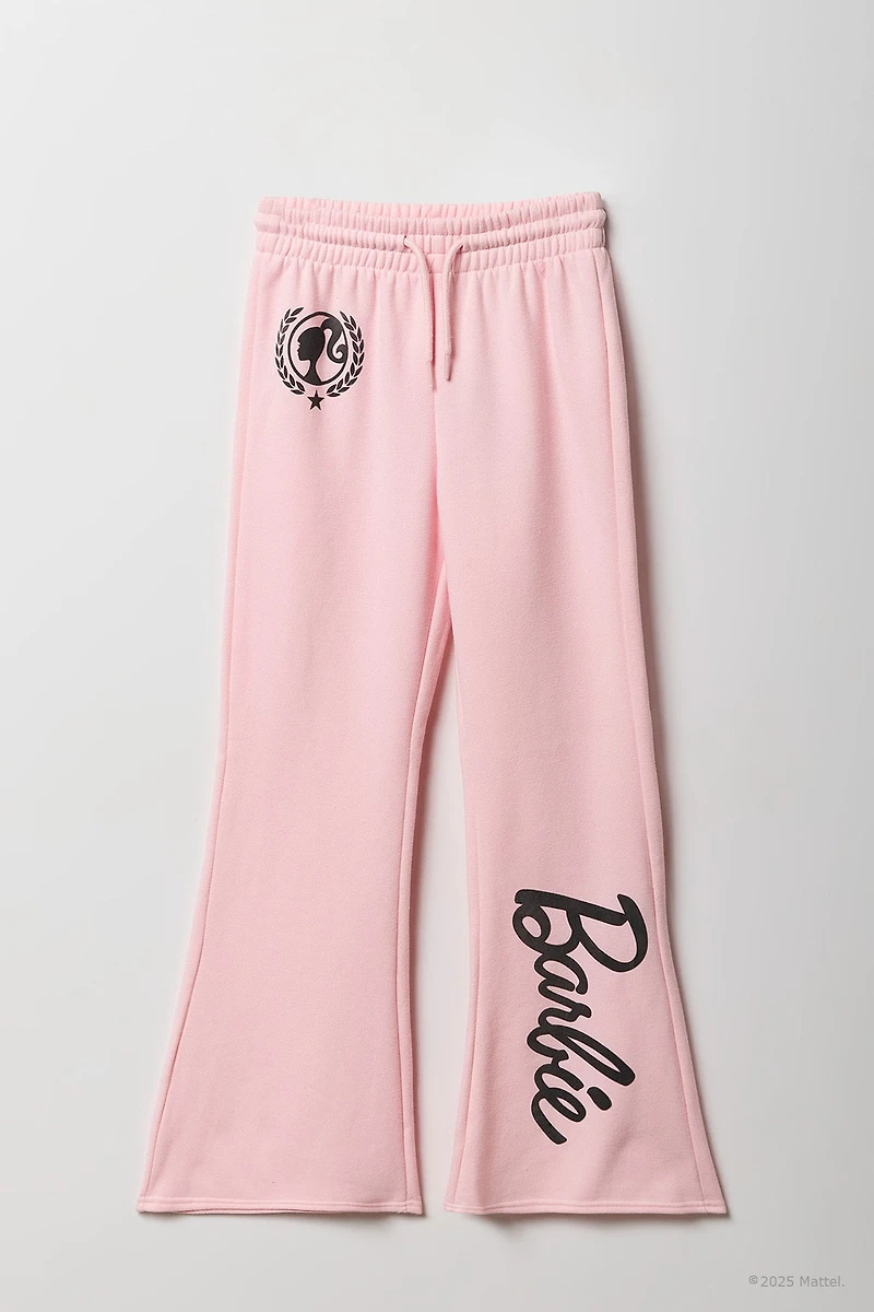 Barbie™ Girls Flock Print Fleece Flare Sweatpant